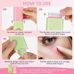 huda crush Pink Blush Stick for Women and Girls,Blendable tint blush, Blush for Face Makeup image 4