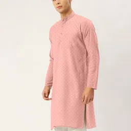 chirasvi Men Embroidered Cotton Blend Straight Kurta image 4