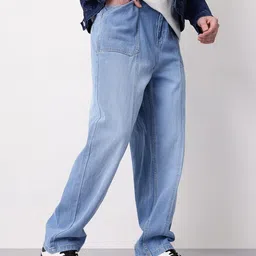 Mast & Harbour Loose Fit Leg Mid-Rise Light Fade Jeans-picture-32