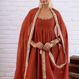 CaniBani Women Panelled Gotta Patti Kurta with Trousers & With Dupatta image 5