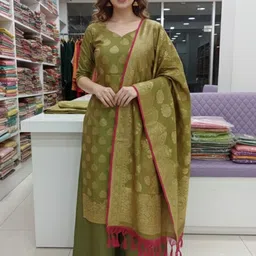 Silakaari Pure Silk Unstitched Dress Material-picture-11