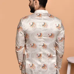 PRINTINDIA Printed Mandarin Collar Bandhgala Blazer image 4