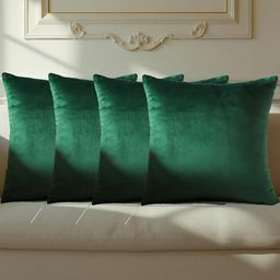 IVAZA Green Set of 4 Velvet Square Cushion Covers-picture-5