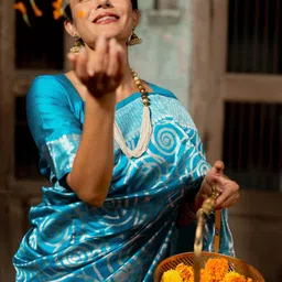 Subham Woven Design Zari Silk Blend Banarasi Saree-image-66