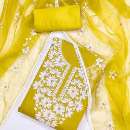 LeeliPeeri Designer Embroidered Unstitched Dress Material image 4