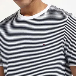 Tommy Hilfiger Men Striped Round Neck Cotton T-shirt image 3