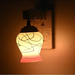 1ST TIME Pink & White Textured Wood Contemporary Wall Lamp image 3