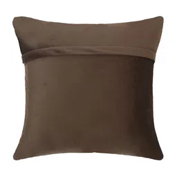 HOSTA HOMES Coffee Brown & Gold-Toned Set of 5 Ethnic Motifs Velvet Square Cushion Covers image 4