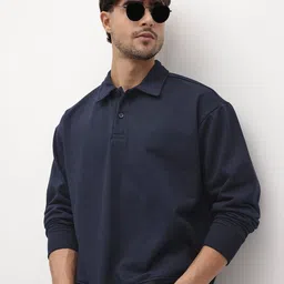 The Roadster Life Co. Shirt Collar Sweatshirt with Button Closure-picture-13