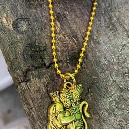 Psight Unisex Gold-Plated Lord Hanuman & Lord Rama Pendant Chain-picture-25