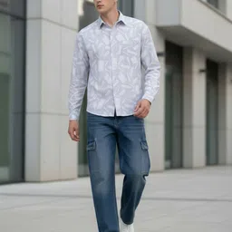 glitchez Abstract Printed Casual Oversized Shirt image 5