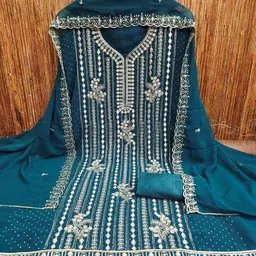 LeeliPeeri Designer Embroidered Unstitched Dress Material image 2