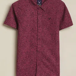 Allen Solly Junior Boys Floral Printed Spread Collar Pure Cotton Casual Shirt-image-76