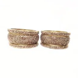 Only Offers Set Of 2 Multi Glass Artificial Stones Bangle image 2