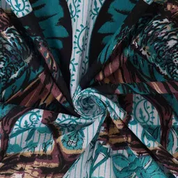 MANDAKINI Green 144 TC Single Bedsheet with 1 Pillow Covers image 3