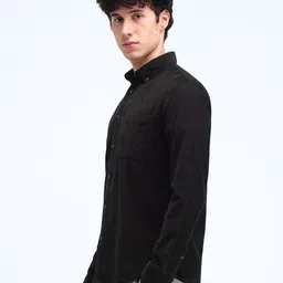 Flying Machine Men Button-Down Collar Solid Cotton Slim Fit Casual Shirt image 4