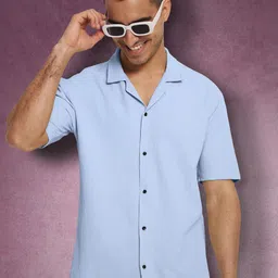Urban Buccachi Men Premium Fit Solid Cuban Collar Casual Shirt-image-56
