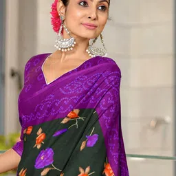 KALINI Floral Block Print Saree image 4