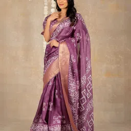 KALINI Printed Zari Block Print Saree-picture-41