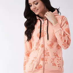 PIVL Women Floral Printed Hooded Windcheater  Jacket-image-45