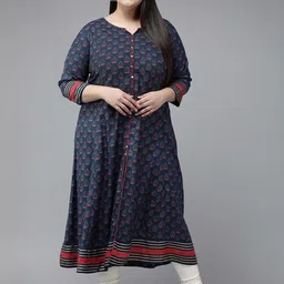YASH GALLERY Women Blue Viscose Rayon Anarkali Kurtas-image-57