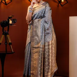 ZIKARAA Ethnic Motifs Zari Heavy Work Saree-picture-27