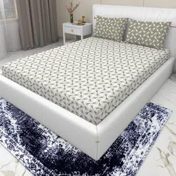 HIDECOR Super soft glace cotton printed Double bedsheet with 2 pillow cover-picture-22