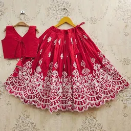 Helene Girls Embroidered Thread Work Ready to Wear Lehenga & image 5