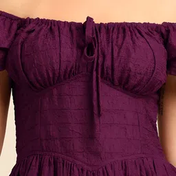 7OUNCE Off-Shoulder Flutter Sleeve Ruffled Crepe Fit & Flare Mini Dress image 2
