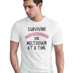 Seekbuylove Typography Printed Round Neck Bio Finish Pure Cotton T-shirt-picture-23