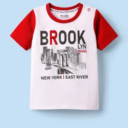 Honeyhap Boys Pack Of 2 Typography Printed Pure Cotton T-shirt image 4