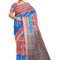 COTTONSILK & KHANDUAPATA Woven Design Pure Cotton Handloom Sambalpuri Saree image 3