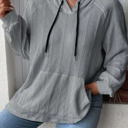 StyleCast Women Self Design Hooded Pullover Sweatshirt-picture-32