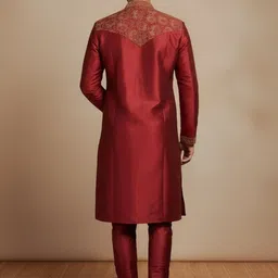 SOURAGYA Men Ethnic Motifs Embroidered Thread Work Kurta image 4
