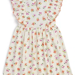 JusCubs Floral Print Flutter Sleeve Fit & Flare Dress image 2