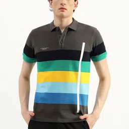 United Colors of Benetton Men Striped Polo Collar Pure Cotton T-shirt-picture-37