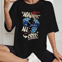 Moda Rapido Women Printed Drop-Shoulder Sleeves T-shirt-picture-25