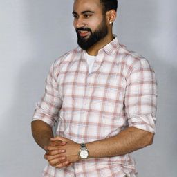 Binioz Men Classic Tartan Checks Opaque Checked Casual Shirt-picture-0