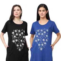 INNAYARA DIVIRTA Women Floral 2 Printed Pockets 1 T-shirt-image-26