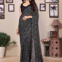 KALINI Floral Poly Georgette Saree-picture-12
