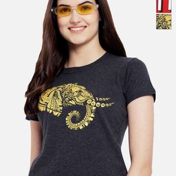 Tromko Women Pack of 3 Typography Printed Round Neck Cotton Regular Fit T-shirts-picture-17