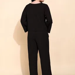 Fashfun Self Design Round Neck Top With Trousers Co-Ords image 3