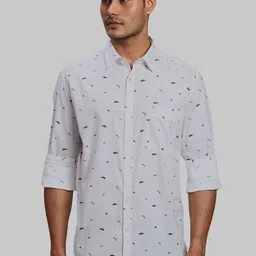 Parx Men Cutaway Collar Conversational Printed Cotton Slim Fit Casual Shirt-picture-17