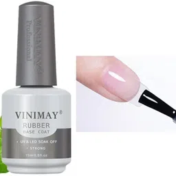 vinimay Professional Rubber Base Coat for Gel Polish Soak-Off UV/LED for Long-Lasting Clear image 2
