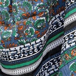 Munir Floral Pure Cotton Bagru Saree image 5