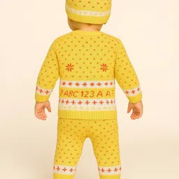 PARYAG Infant Boys 3-Pcs Self-Design Woolen Baby Apparel Gift Set image 2