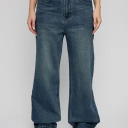 Aadvi Fashion Women Jean Whiskers and Chevrons Baggy fit High-Rise Light Fade Jeans-image-29