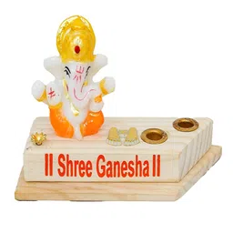 Craftlayout Dcor White Lord Ganesha Religious Idol Showpiece image 5