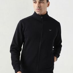 Wildcraft Men Solid Mock Collar Cotton Front-Open Sweatshirt-picture-26