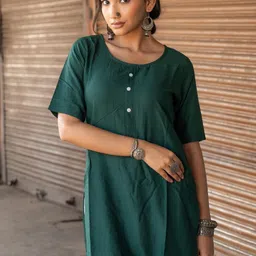 Moda Rapido Women Solid Viscose Rayon Kurti image 5